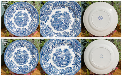 Fine MEAKIN Tableware Myott of Straffordhire English Vintage Ironstone Fine China Blue Transferware Dinner Plate Made in England