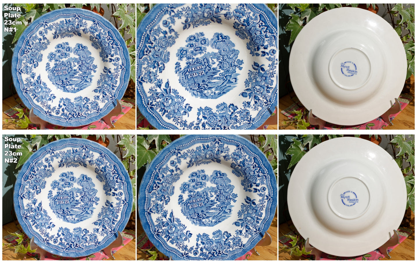 Fine MEAKIN Tableware Myott of Straffordhire English Vintage Ironstone Fine China Blue Transferware Plate Made in England