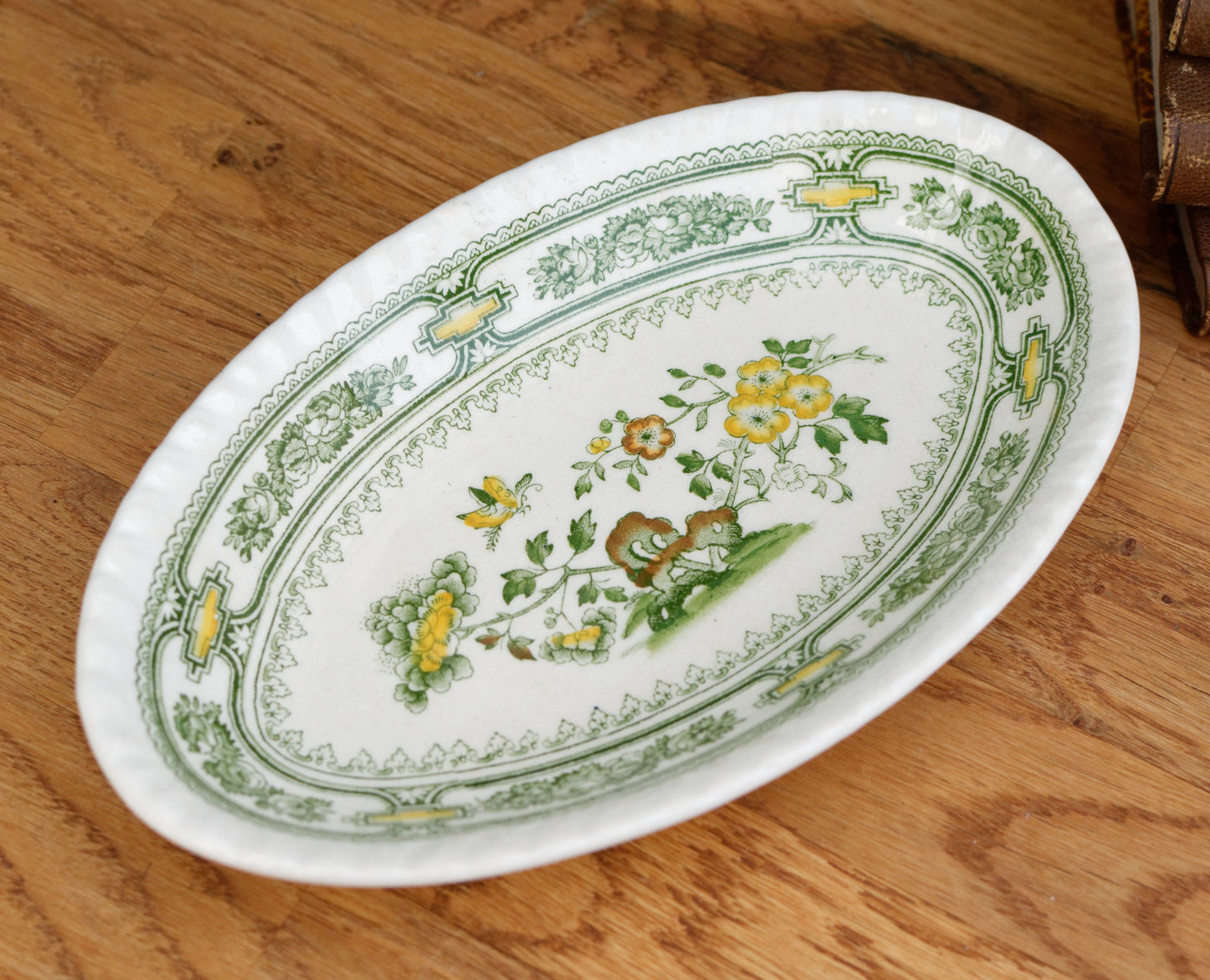 MANCHU MASON's Made in England English Vintage Patent Ironstone Porcelain Small Oval Serving Plate "Ravier" Terre de Fer en Faience