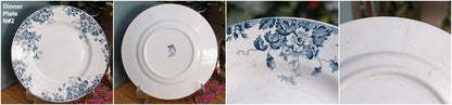 MARIE LOUISE motif Moulin des Loups & Hamage Nord French Antique Ironstone Blue Transferware Plate Terre de Fer