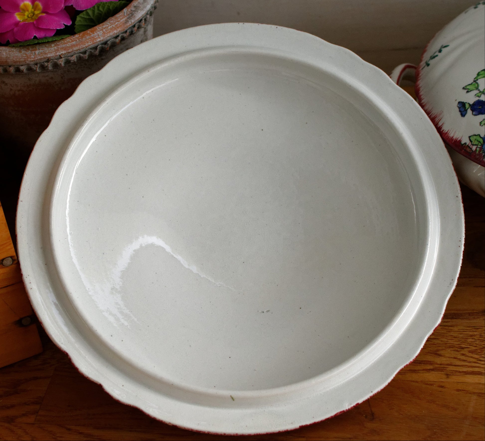 MARSEILLE LONGWY French Antique Ironstone Hand-Painted Floral Polychrome Soup Tureen Soupiere Terre de Fer en Faience