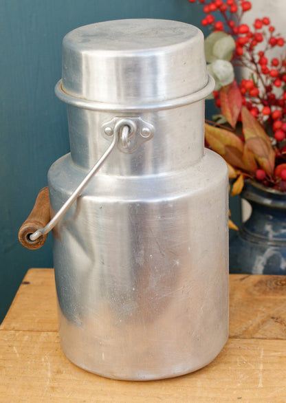 TOURNUS UNIS France 1 1/2 Litres ALUMINUM PUR Lidded Milk Churn Pot Pail French Farmhouse Decorative Milk Pot Made in France