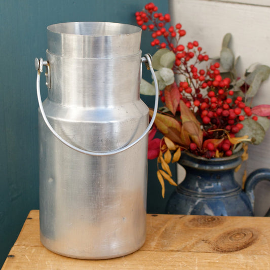 URF 113 Francs 1 1/2 Litres ALUMINUM PUR Lidded Milk Churn Pot Pail French Farmhouse Decorative Milk Pot Made in France