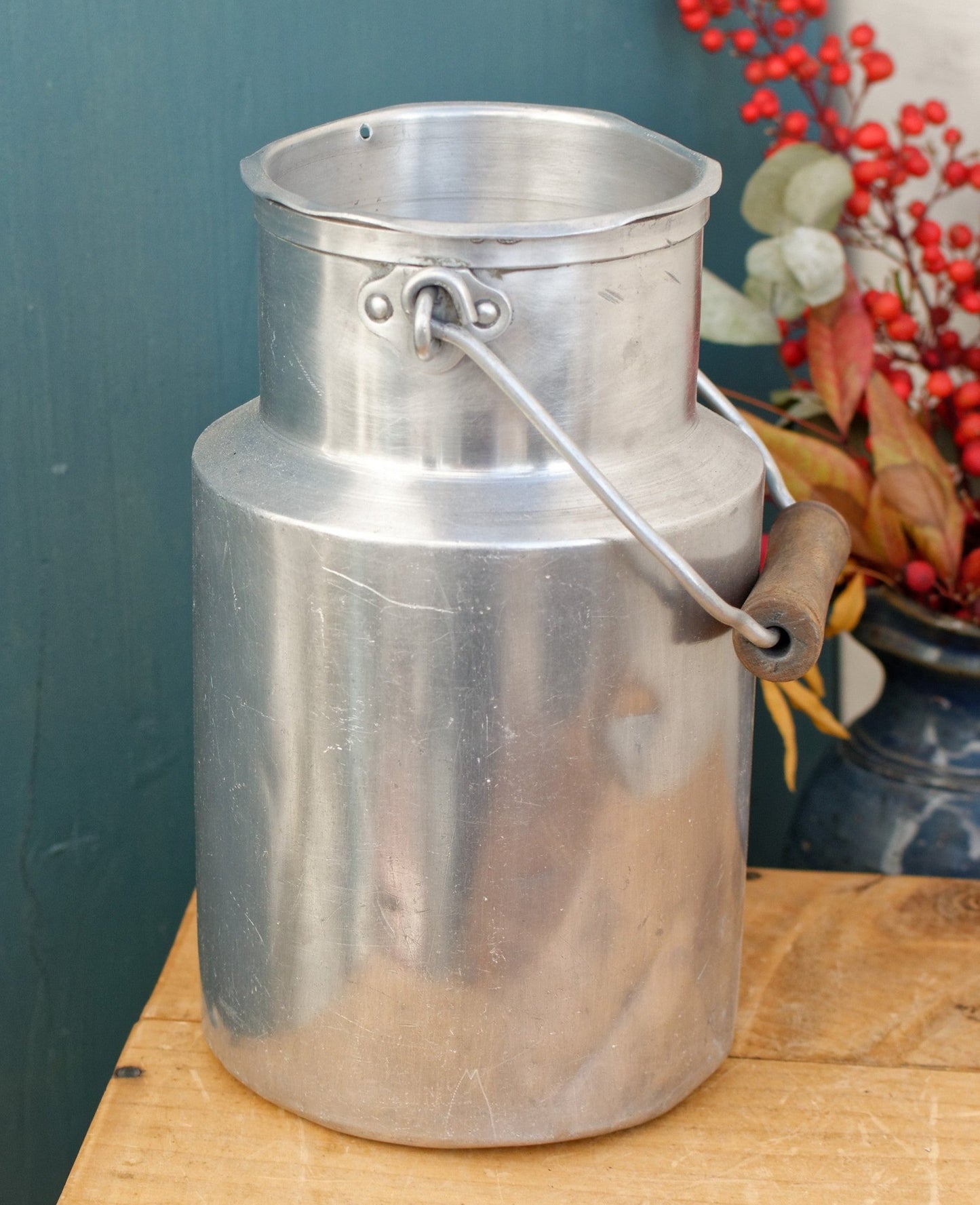 TOURNUS UNIS France 1 1/2 Litres ALUMINUM PUR Lidded Milk Churn Pot Pail French Farmhouse Decorative Milk Pot Made in France