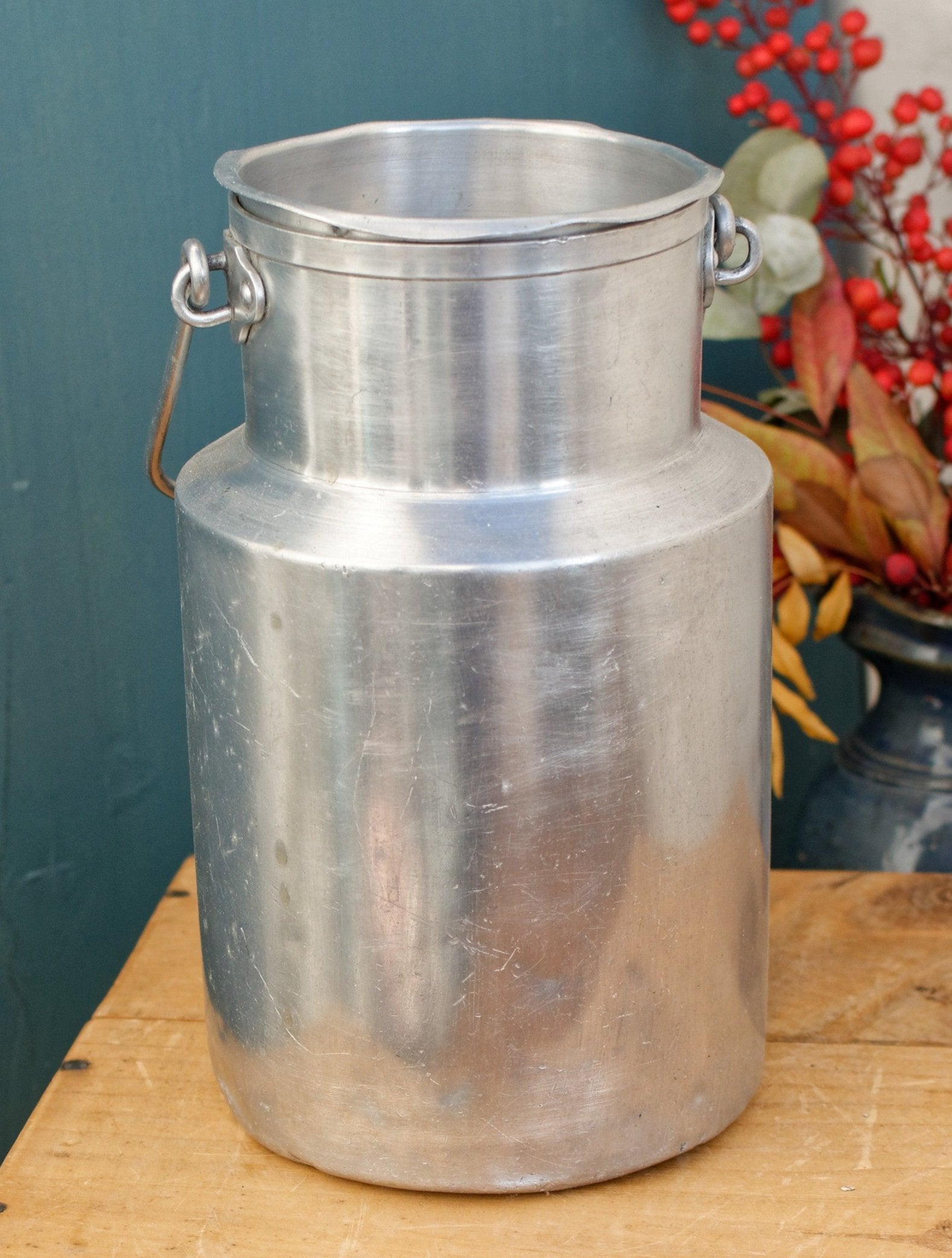 TOURNUS UNIS France 1 1/2 Litres ALUMINUM PUR Lidded Milk Churn Pot Pail French Farmhouse Decorative Milk Pot Made in France