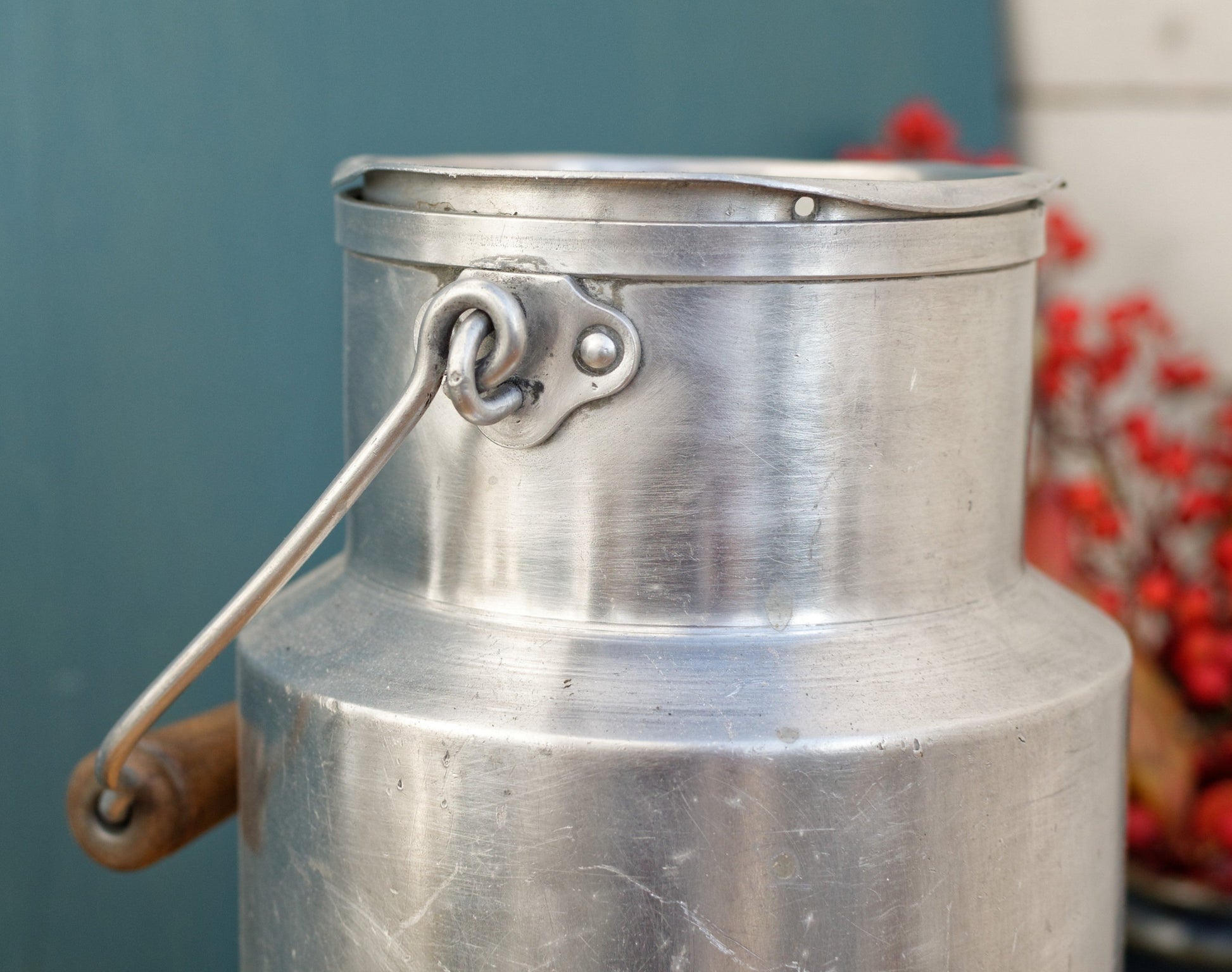 TOURNUS UNIS France 1 1/2 Litres ALUMINUM PUR Lidded Milk Churn Pot Pail French Farmhouse Decorative Milk Pot Made in France