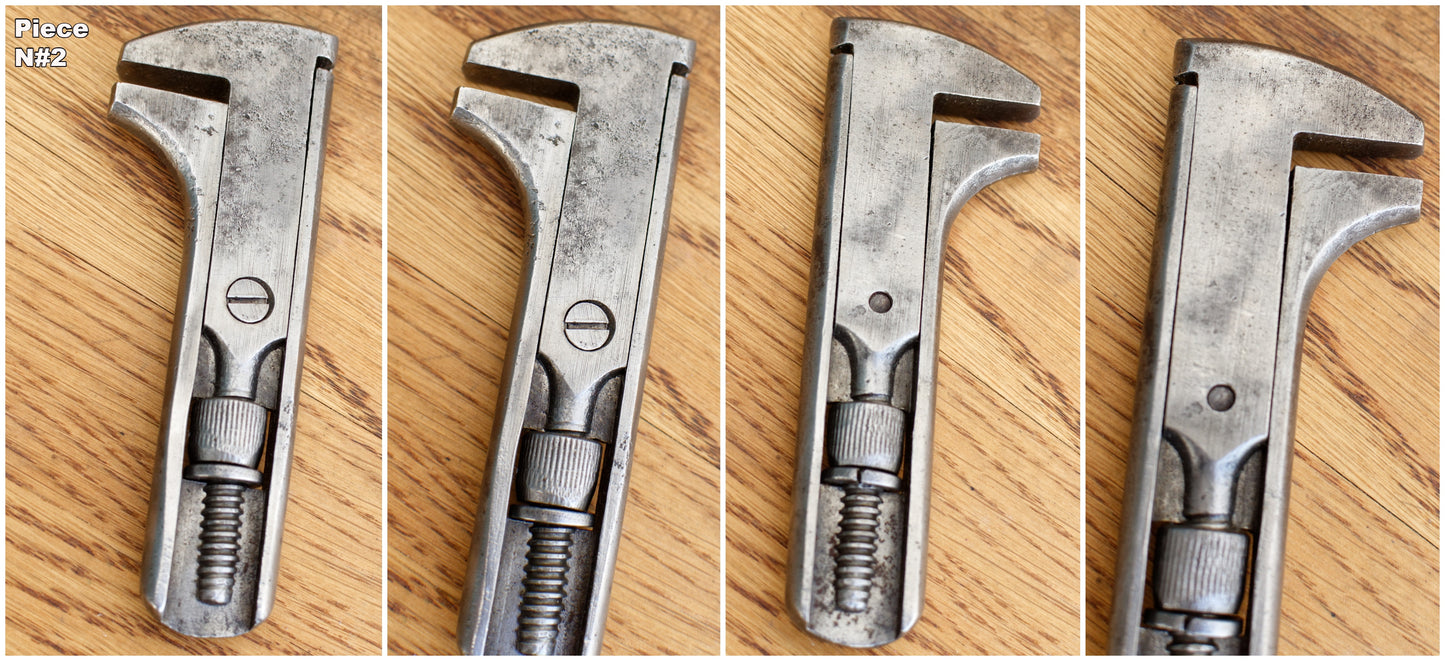 1916 ~ French Antique Mini Adjustable Wrench Spanner SIDARME ST-ETIENNE ~ Vintage Forged Steel "Clé a Molette" ~ Farmhouse Manual Tool