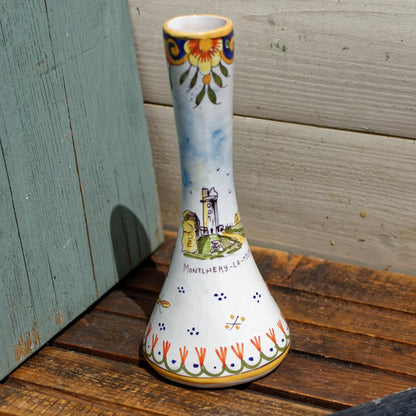 French Vintage Moustiers Terre de fer Faience MONTLHERY LA TOUR Vase