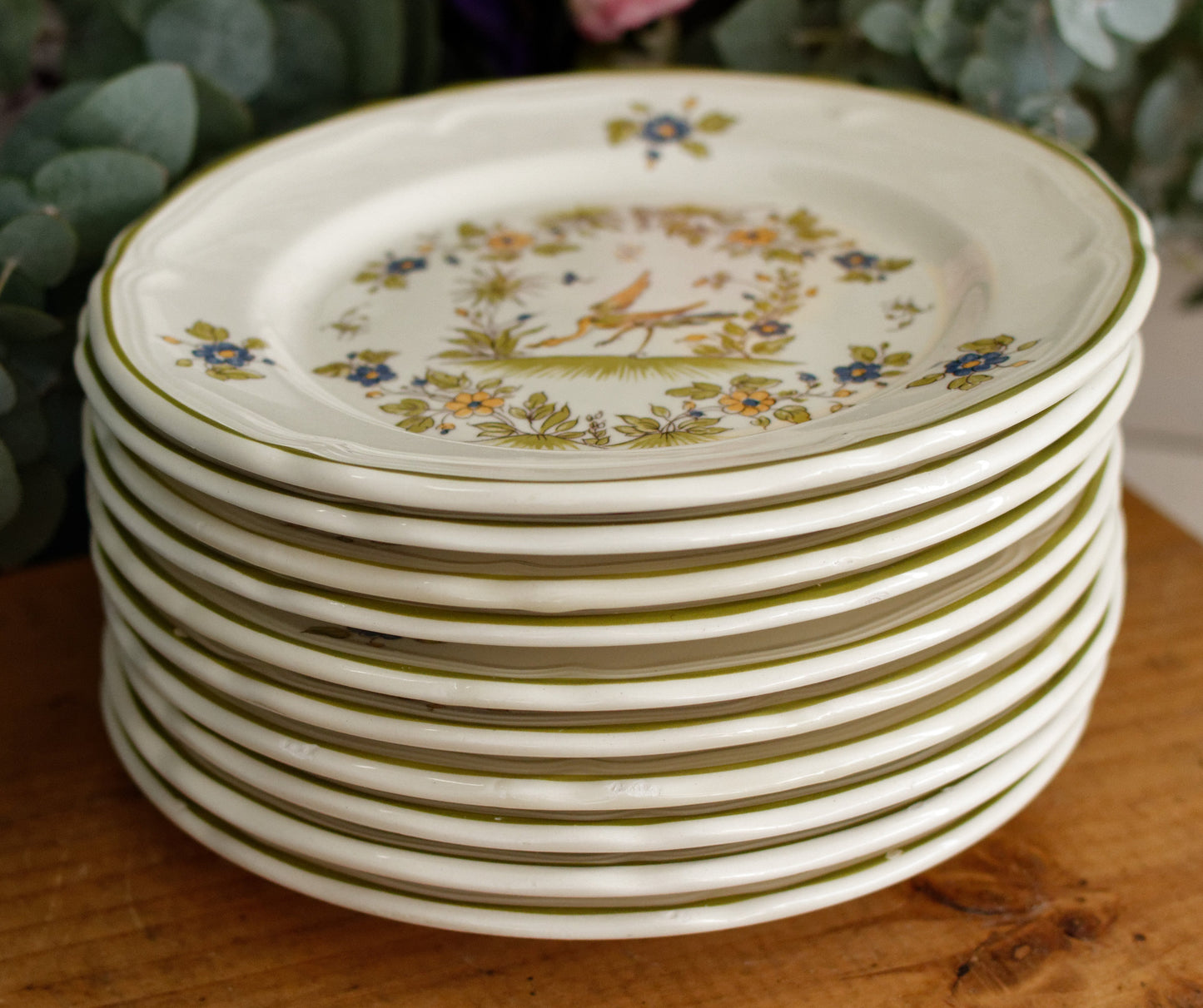 French Vintage Collectible Ironstone Small Plate Moustiers Cléry Terre de fer en Faience
