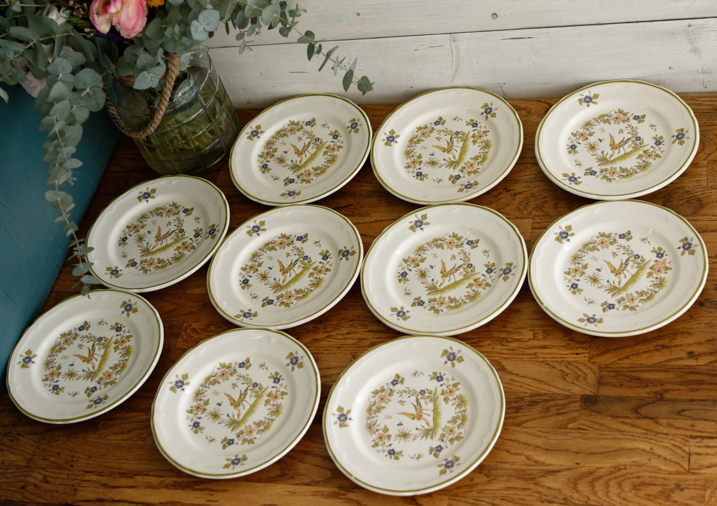 French Vintage Collectible Ironstone Small Plate Moustiers Cléry Terre de fer en Faience