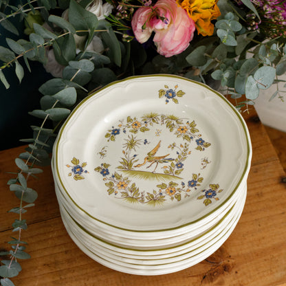 French Vintage Collectible Ironstone Small Plate Moustiers Cléry Terre de fer en Faience

