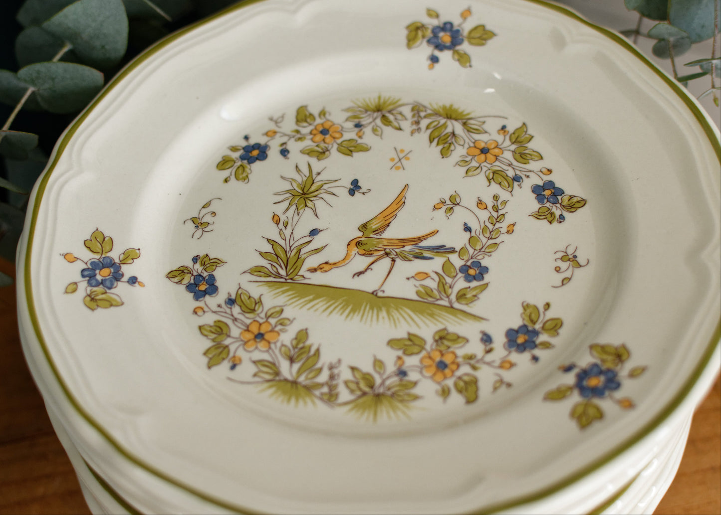 French Vintage Collectible Ironstone Small Plate Moustiers Cléry Terre de fer en Faience