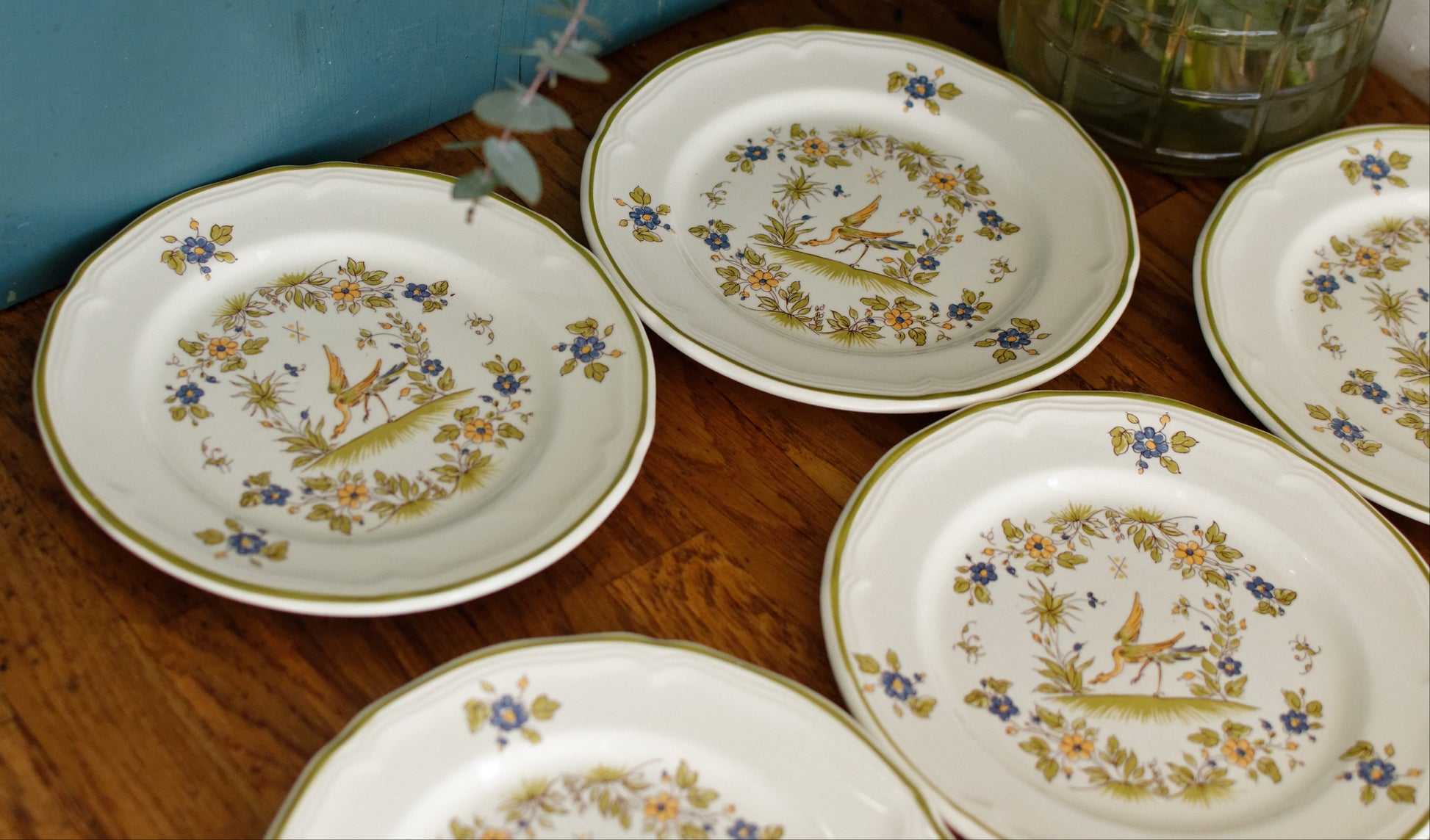 French Vintage Collectible Ironstone Small Plate Moustiers Cléry Terre de fer en Faience