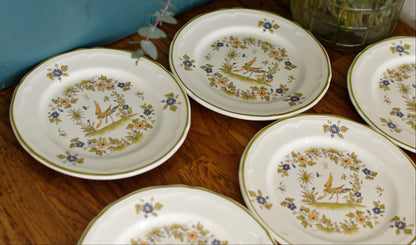 French Vintage Collectible Ironstone Small Plate Moustiers Cléry Terre de fer en Faience