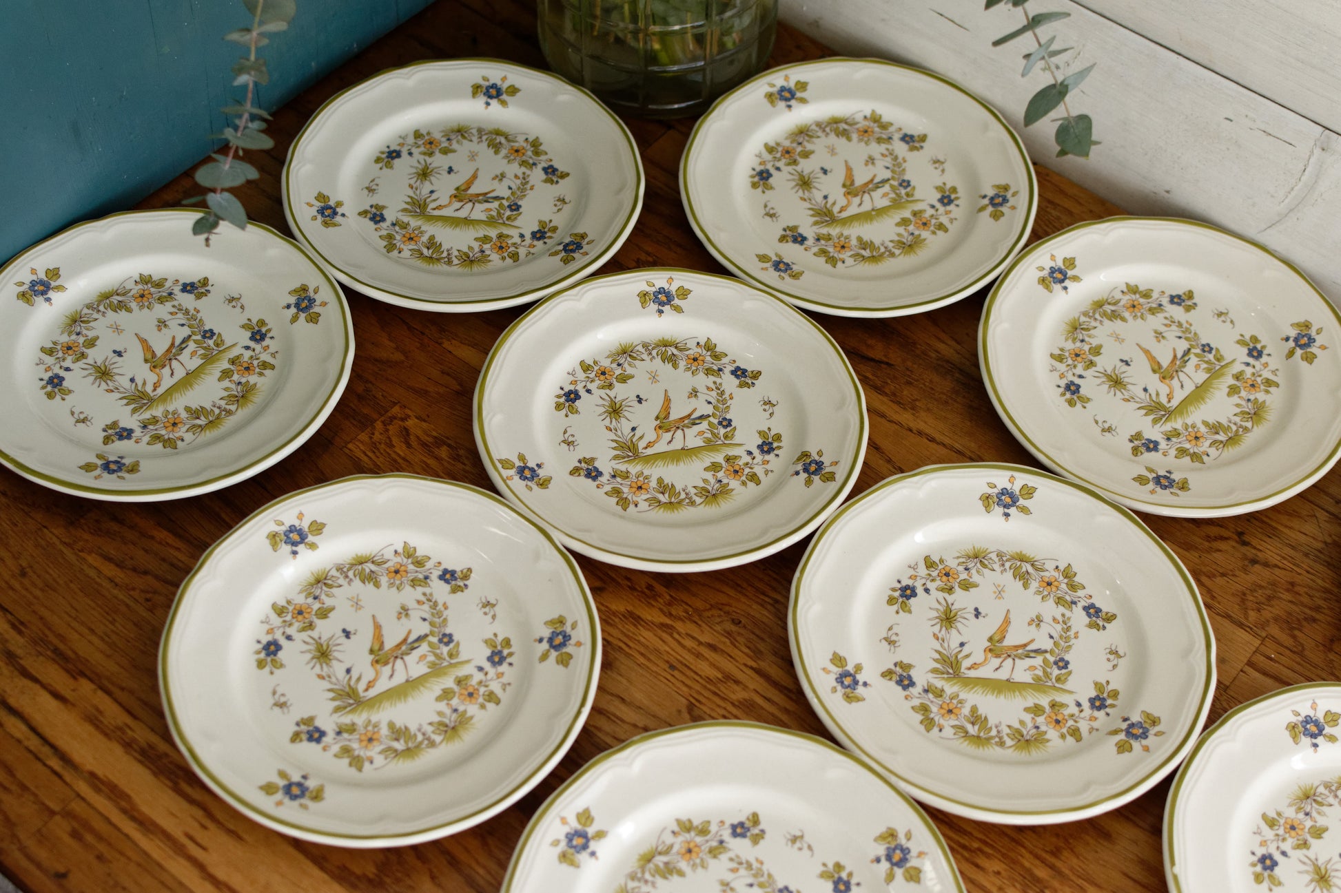 French Vintage Collectible Ironstone Small Plate Moustiers Cléry Terre de fer en Faience