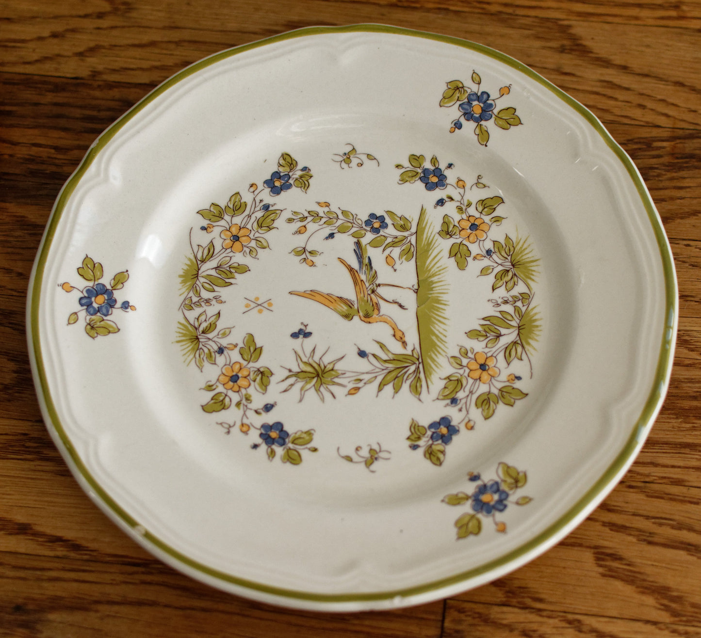 French Vintage Collectible Ironstone Small Plate Moustiers Cléry Terre de fer en Faience