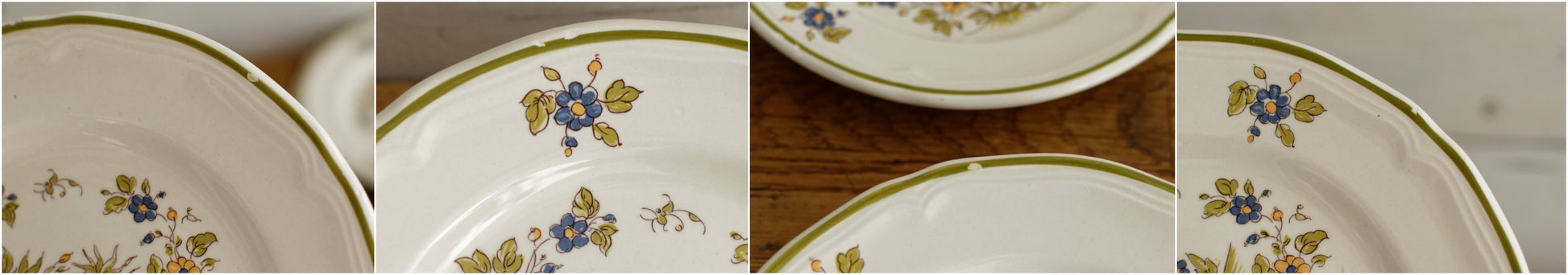 French Vintage Collectible Ironstone Small Plate Moustiers Cléry Terre de fer en Faience