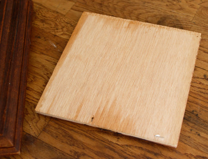 1920s French Antique Ceramic Tile Music Box & Trivet Hot Plate with Hand-Carved Footed Wooden Base "Trépied Dessous de Plat en Faience"