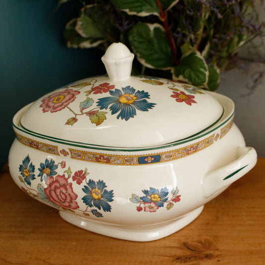ORIENT from the Dynasty Collection Myott Staffordshire English Vintage Ironstone Polychrome Soup Tureen Soupiere Vegetable Dish Made in England