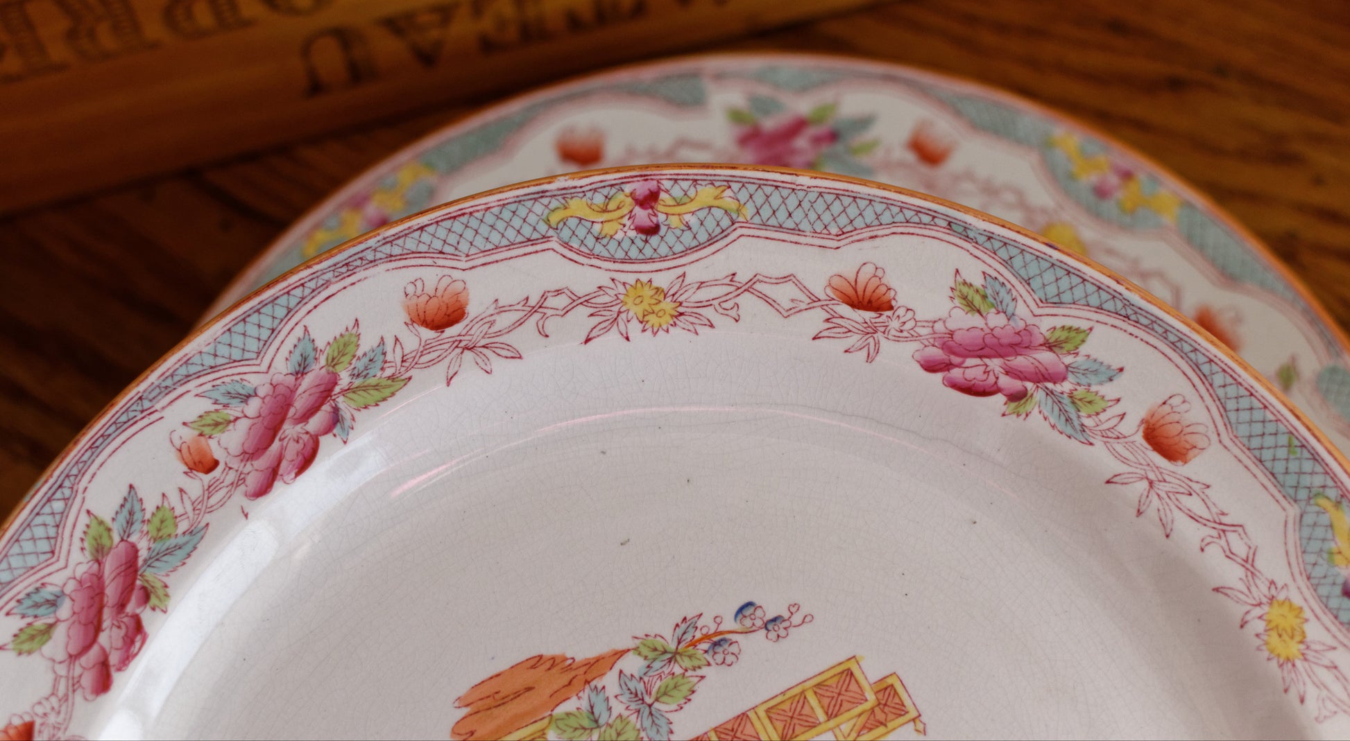 Vintage Polychrome Ceramic Ironstone Dinner Plate NANKIN and was made by famous Dutch maker of Earthenware Société Céramique Maestricht 
