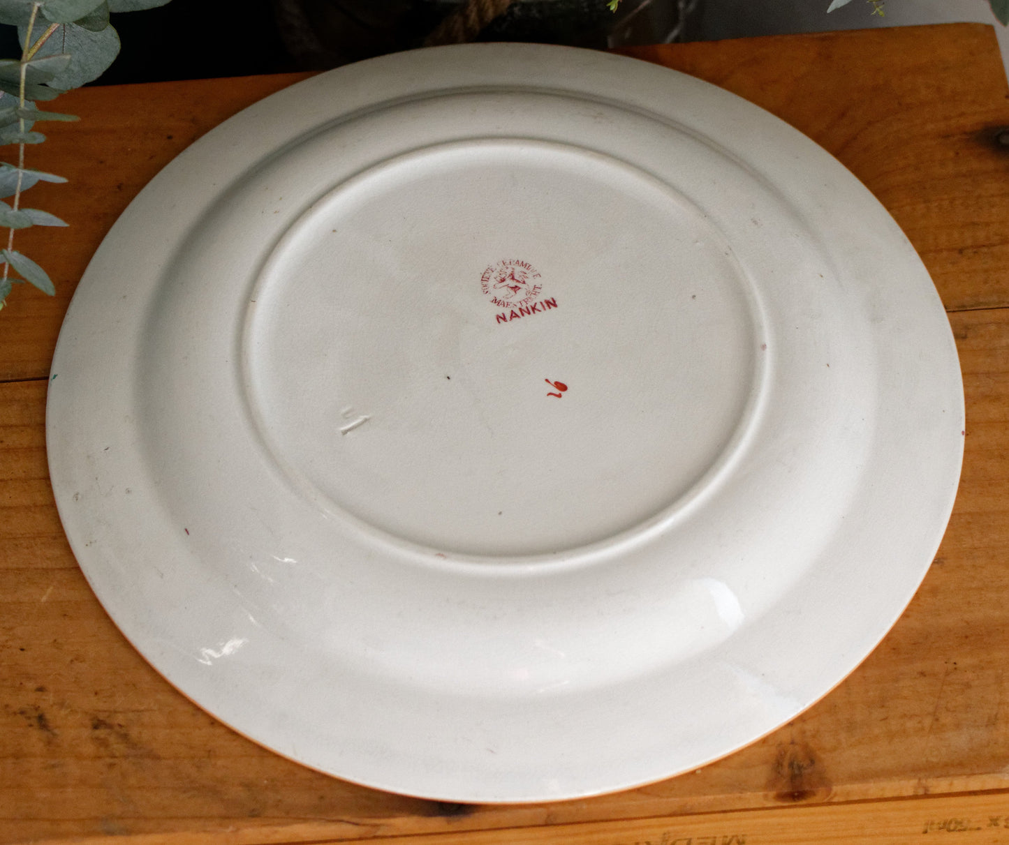 Vintage Polychrome Ceramic Ironstone Dinner Plate NANKIN and was made by famous Dutch maker of Earthenware Société Céramique Maestricht 