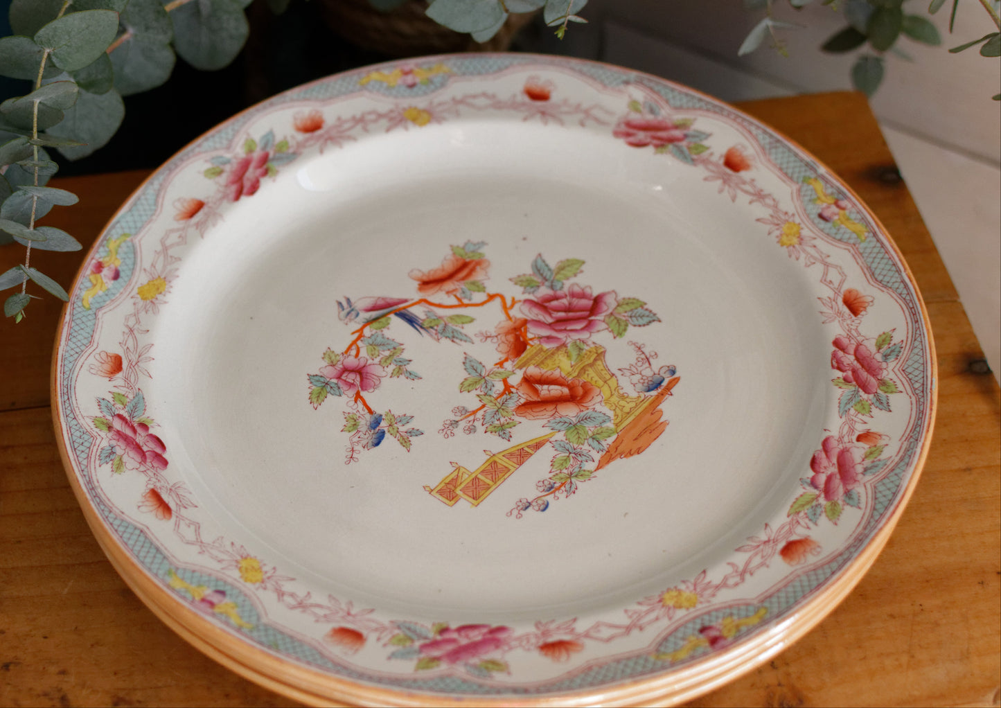 Vintage Polychrome Ceramic Ironstone Dinner Plate NANKIN and was made by famous Dutch maker of Earthenware Société Céramique Maestricht 
