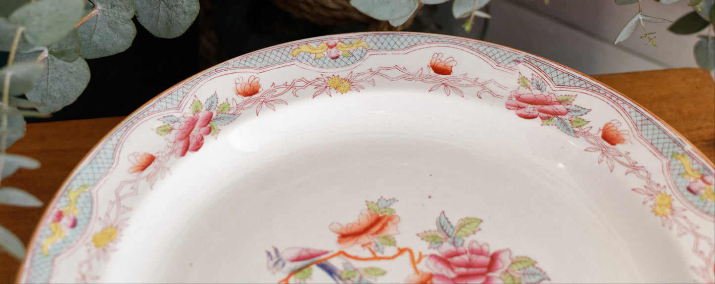 Vintage Polychrome Ceramic Ironstone Dinner Plate NANKIN and was made by famous Dutch maker of Earthenware Société Céramique Maestricht 