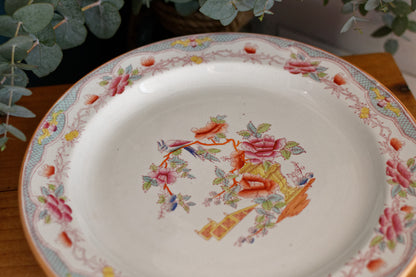 Vintage Polychrome Ceramic Ironstone Dinner Plate NANKIN and was made by famous Dutch maker of Earthenware Société Céramique Maestricht 