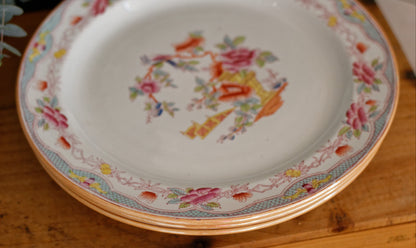 Assiette plate néerlandaise en céramique polychrome vintage ~ Motif NANKIN par Société Céramique Maestricht ~ Fabriquée en Hollande