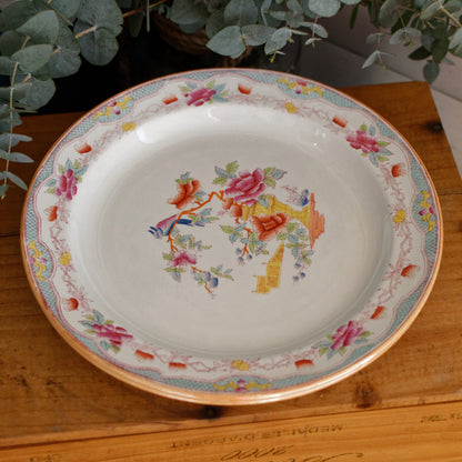 Vintage Polychrome Ceramic Ironstone Dinner Plate NANKIN and was made by famous Dutch maker of Earthenware Société Céramique Maestricht 