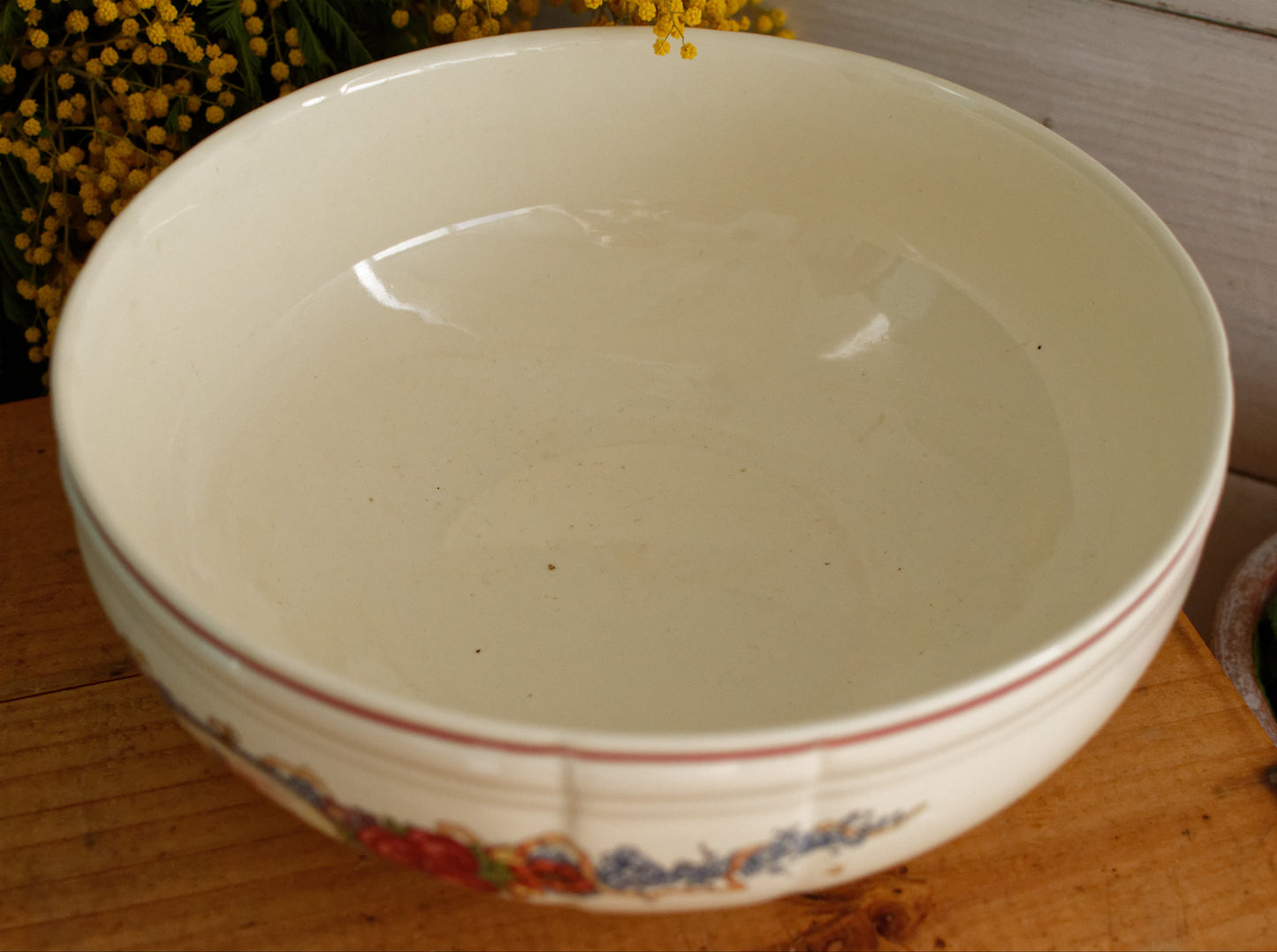 OBERNAI Alsace Theme Henri Loux Scenes Sarreguemines Faienceries French Vintage Antique Ironstone Serving Bowl Terre de Fer