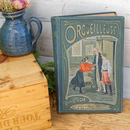 1907 ORGUEILLEUSE by Emile Pech CH Delagrave French Antique Collectible First Edition Illustrated Polychrome Hardcover Book Novel  Gilded Cartonnage Livre Roman