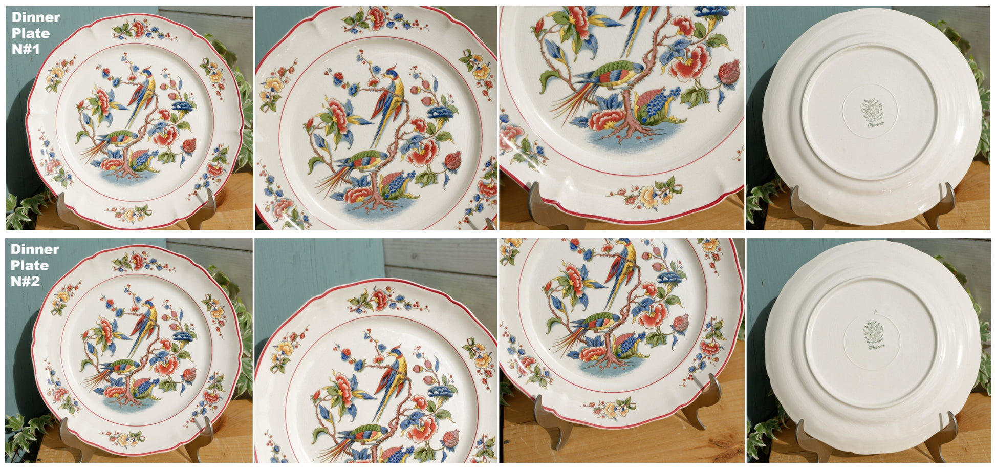 French German Vintage Ironstone Villeroy & Boch Phoenix Motif Terre de fer