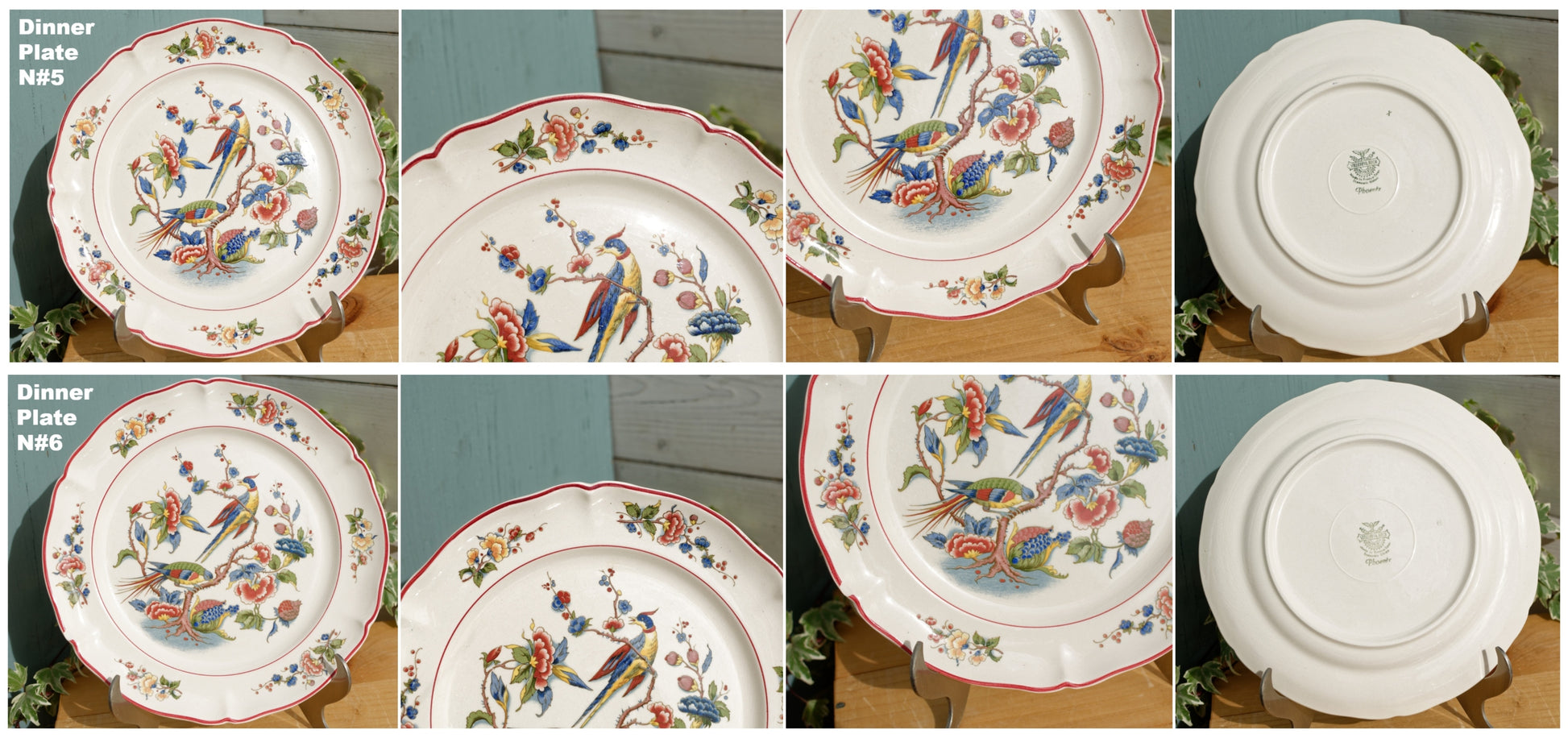 French German Vintage Ironstone Villeroy & Boch Phoenix Motif Terre de fer