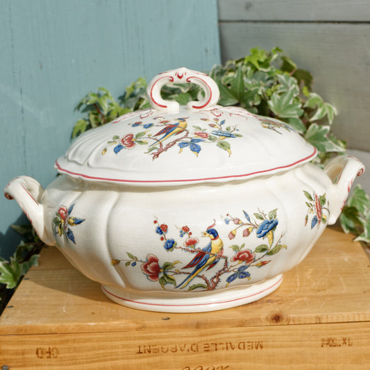 1950s ~ "PHOENIX" VILLEROY & BOCH ~ French German Vintage Floral Ironstone Soup Tureen "Soupiere" ~ Terre de Fer