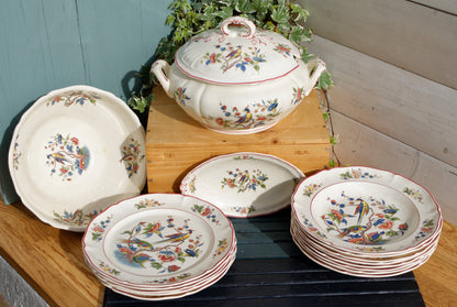 French German Vintage Ironstone Villeroy & Boch Phoenix Motif Terre de fer