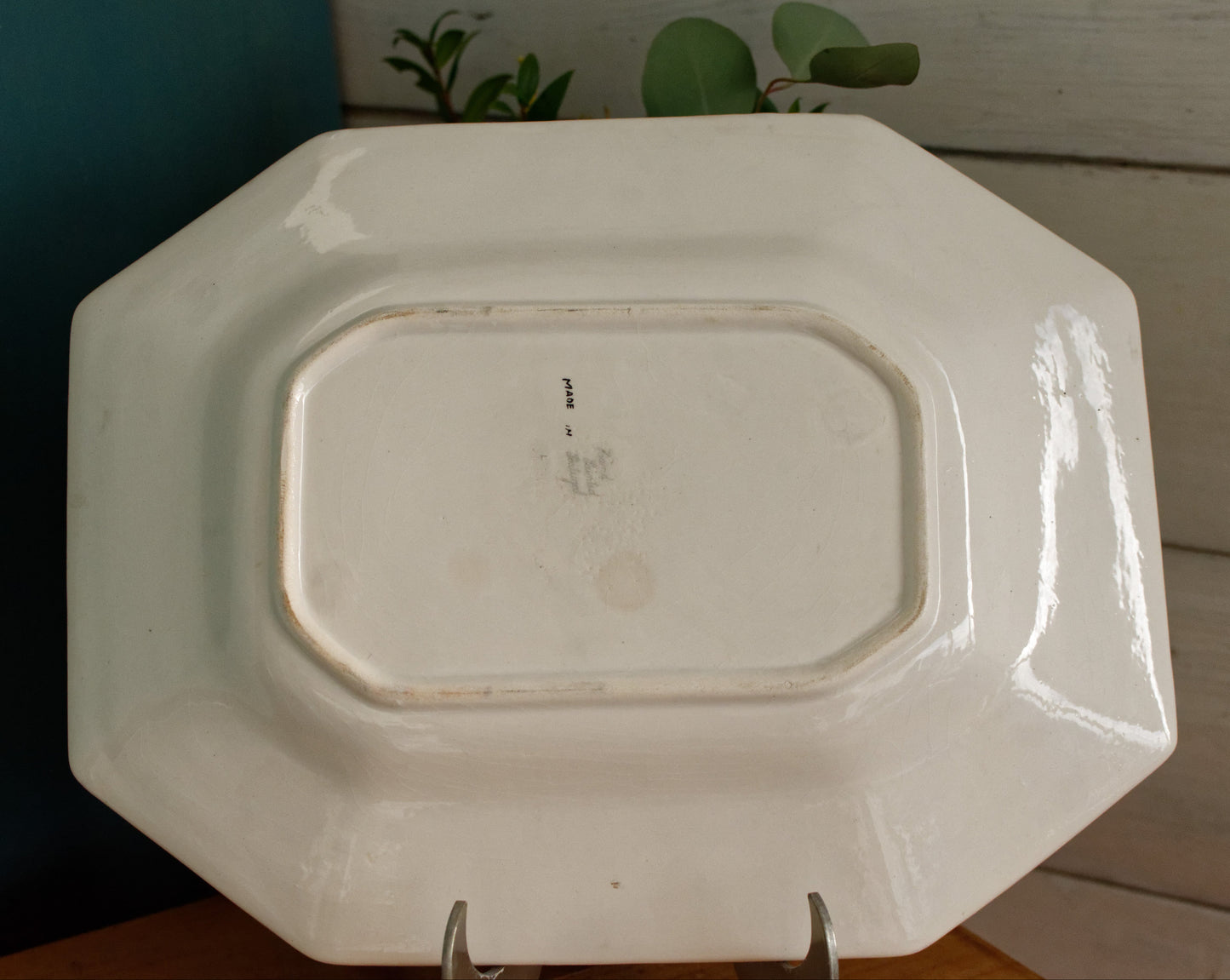 Portuguese Vintage Collectible Ceramica Ironstone Polychrome Covered Soup Tureen & Serving Plate Set