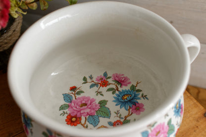 PORTMEIRON Pottery Stoke on Trent English Antique Ironstone Polychrome Floral Small Bathroom Pitcher "Broc de Toilette CRUCHE" MADE in England