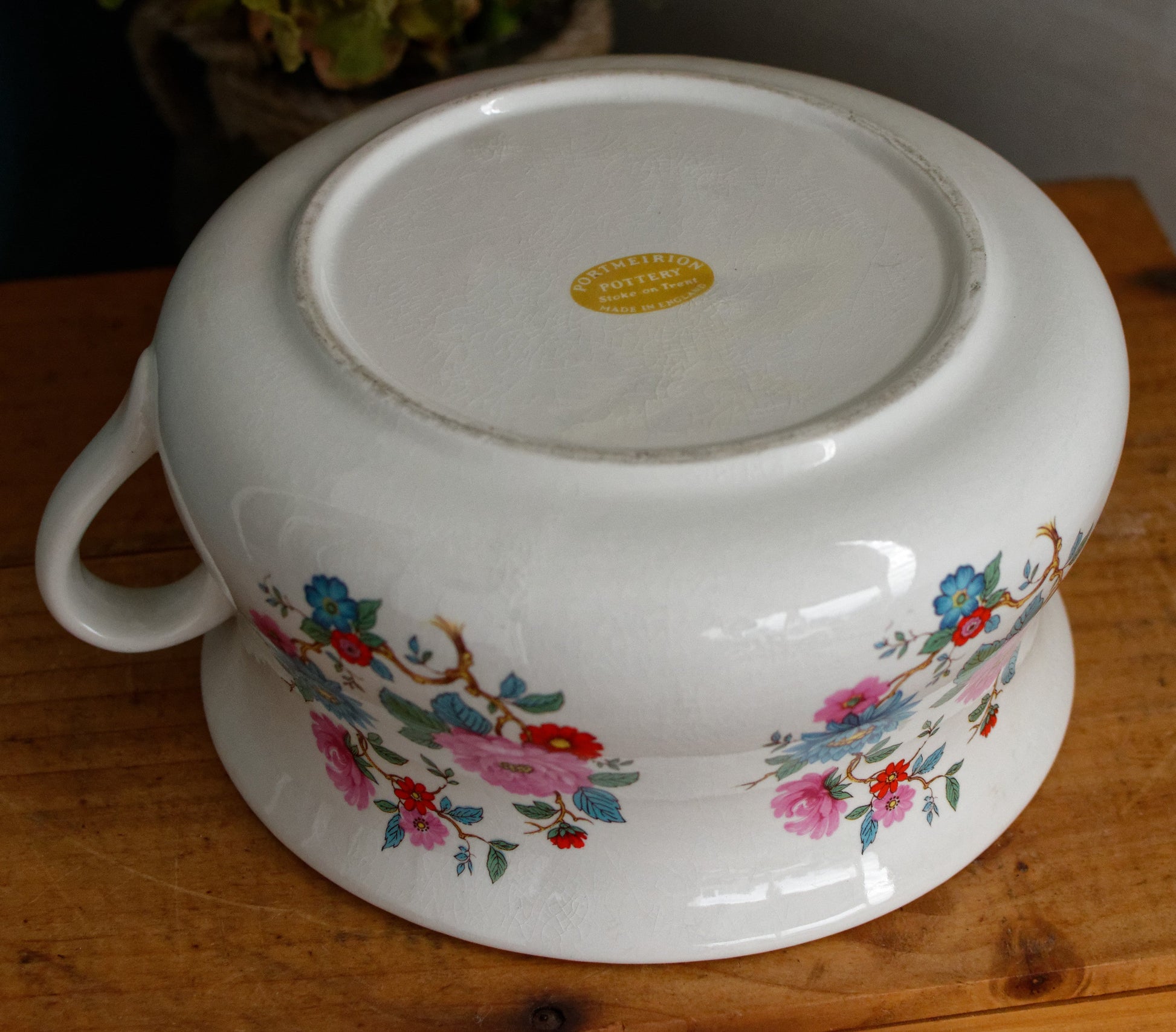 PORTMEIRON Pottery Stoke on Trent English Antique Ironstone Polychrome Floral Small Bathroom Pitcher "Broc de Toilette CRUCHE" MADE in England