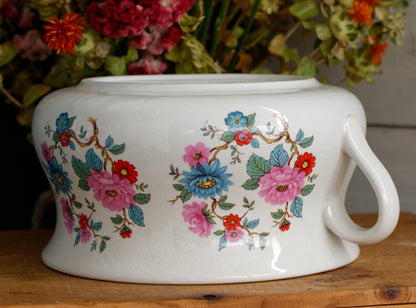 PORTMEIRON Pottery Stoke on Trent English Antique Ironstone Polychrome Floral Small Bathroom Pitcher "Broc de Toilette CRUCHE" MADE in England
