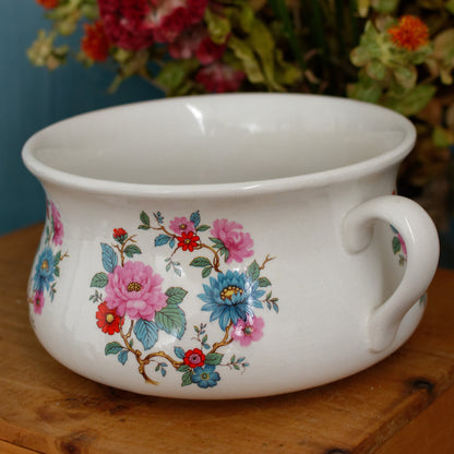 PORTMEIRON Pottery Stoke on Trent English Antique Ironstone Polychrome Floral Small Bathroom Pitcher "Broc de Toilette CRUCHE" MADE in England