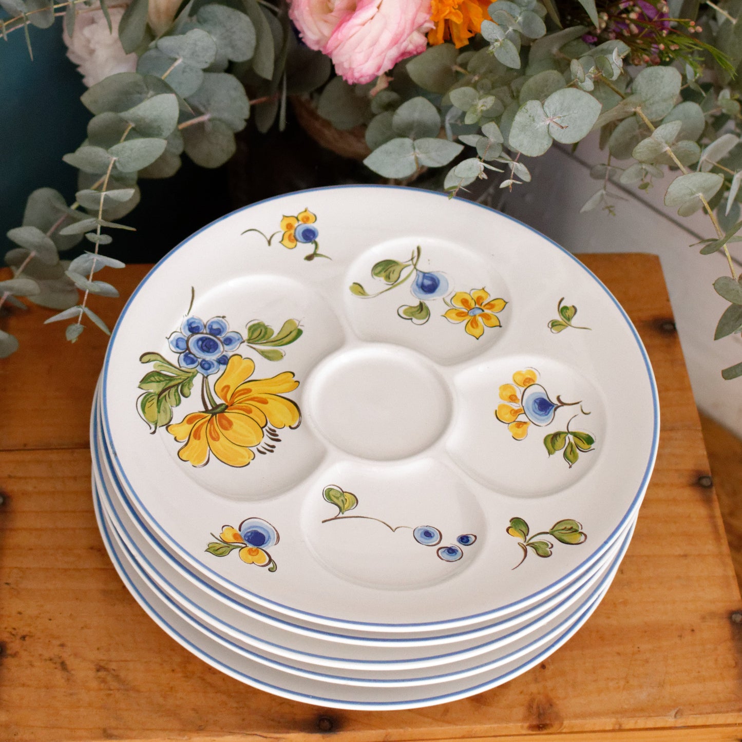 PROVENCE motif Villeroy & Boch Depuis 1748 Vintage Ironstone Fondue Compartment Divider Plate Terre de Fer en Faience