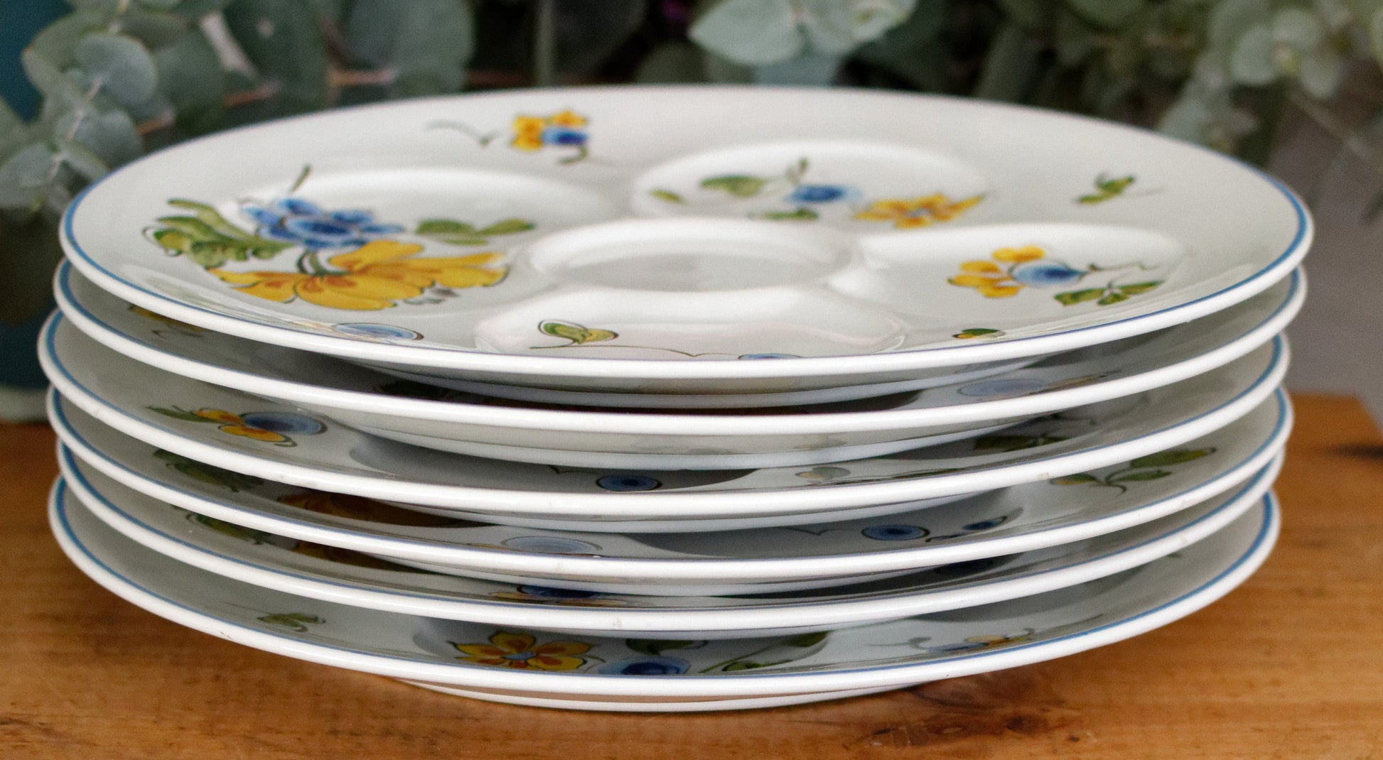 PROVENCE motif Villeroy & Boch Depuis 1748 Vintage Ironstone Fondue Compartment Divider Plate Terre de Fer en Faience