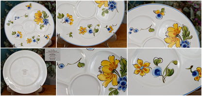 PROVENCE motif Villeroy & Boch Depuis 1748 Vintage Ironstone Fondue Compartment Divider Plate Terre de Fer en Faience