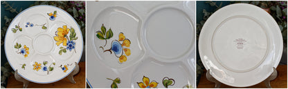 PROVENCE motif Villeroy & Boch Depuis 1748 Vintage Ironstone Fondue Compartment Divider Plate Terre de Fer en Faience