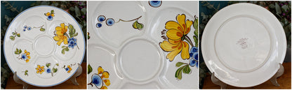 PROVENCE motif Villeroy & Boch Depuis 1748 Vintage Ironstone Fondue Compartment Divider Plate Terre de Fer en Faience