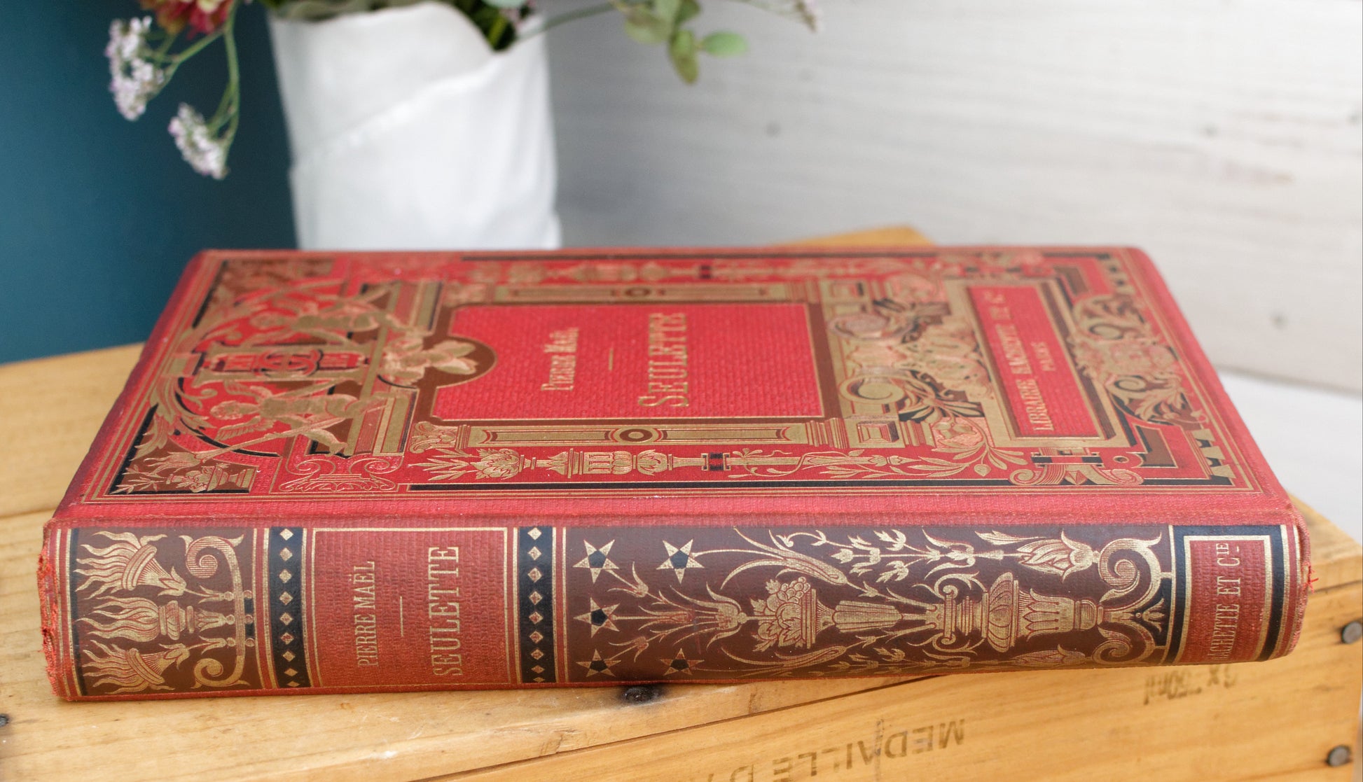 1899 SEULETTE by Piere Mael HACHETTE et Cie French Antique Collectible First Edition Illustrated Polychrome Hardcover Book Novel Gilded Cartonnage Livre