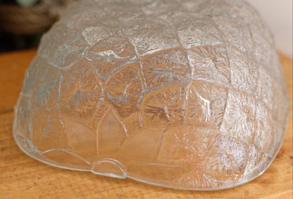 Borgonova VALERIA Italy Mid Century Vintage Pressed Textured Glass Pinapple Shaped Complete Bowl Serving Set Original Box 7 pieces Coupe et Coupelles