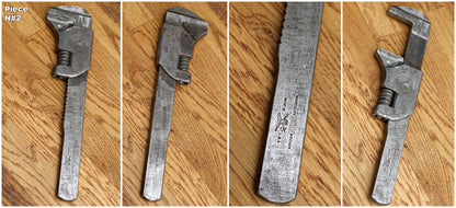 Antique Adjustable Pipe Wrench FACOM WAKEFIELD'S GEDORE Vintage Forged Steel Clé a Cremaillaire Molette Farmhouse Manual Tool
