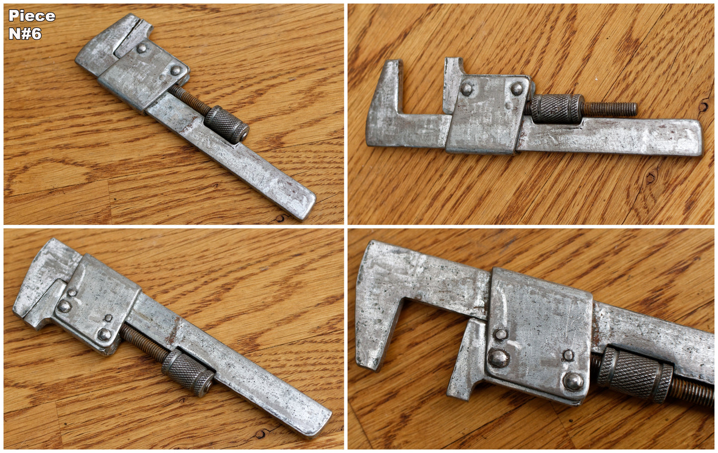 Antique Adjustable Pipe Wrench FACOM WAKEFIELD'S GEDORE Vintage Forged Steel Clé a Cremaillaire Molette Farmhouse Manual Tool